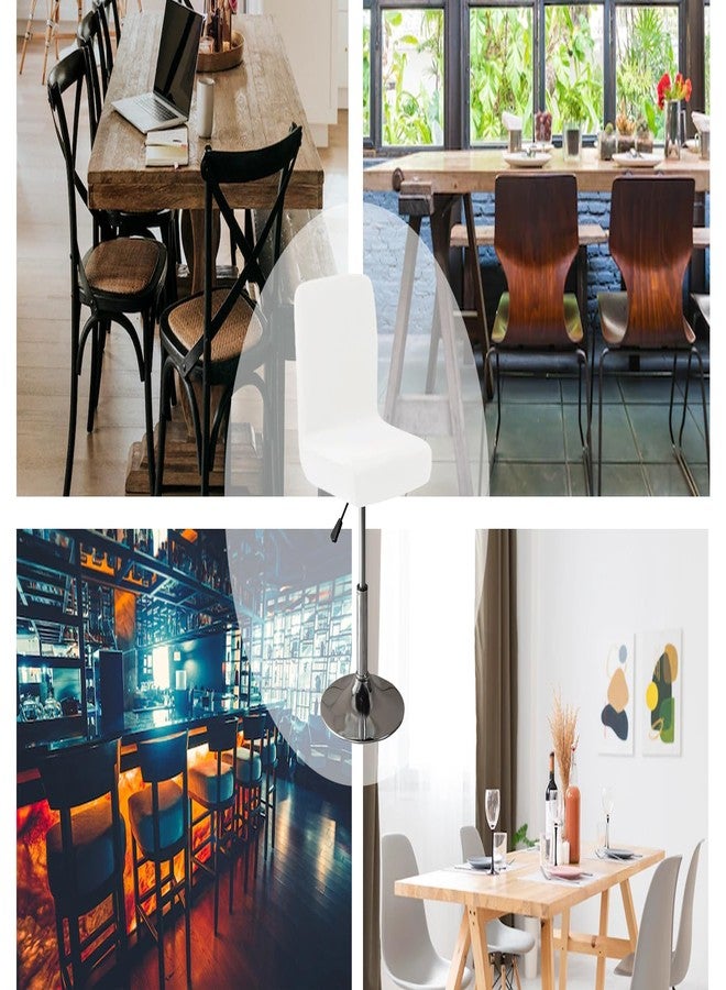 LightInTheBox غطاء كرسي بار مربع دوار من لايت إن ذا بوكس، غطاء مخملي لحماية مقعد كرسي البار، مناسب للكراسي ذات الارتفاع المتوسط والظهر المنخفض (عبوة من قطعتين) (أبيض) - Image 5